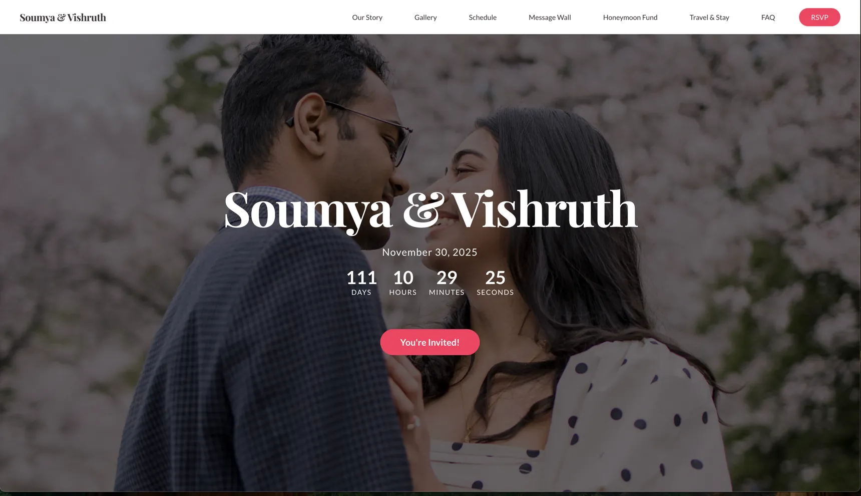 Wedding Invitation Website with RSVP